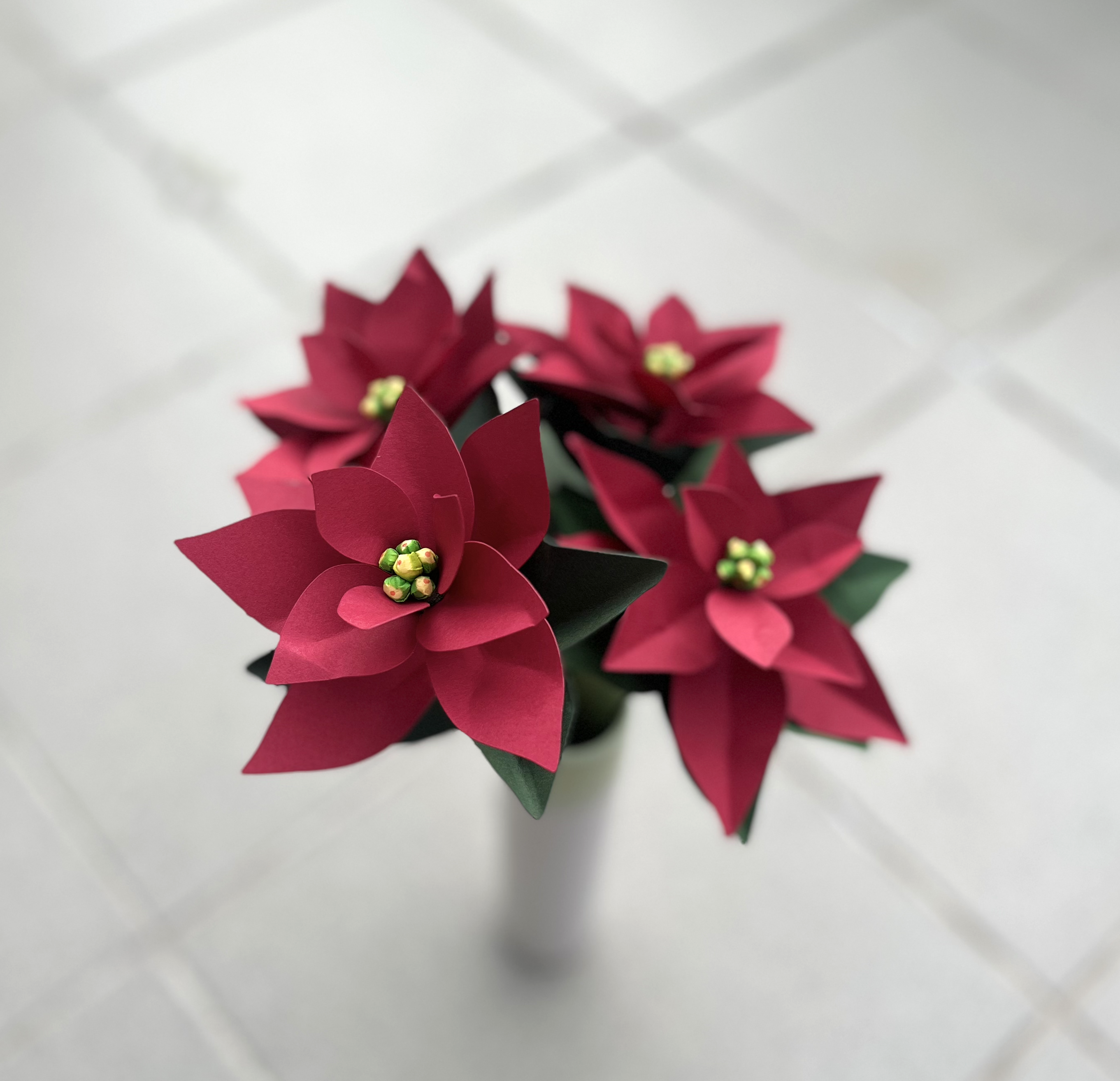 Paper flowers . poinsettia - Image 3