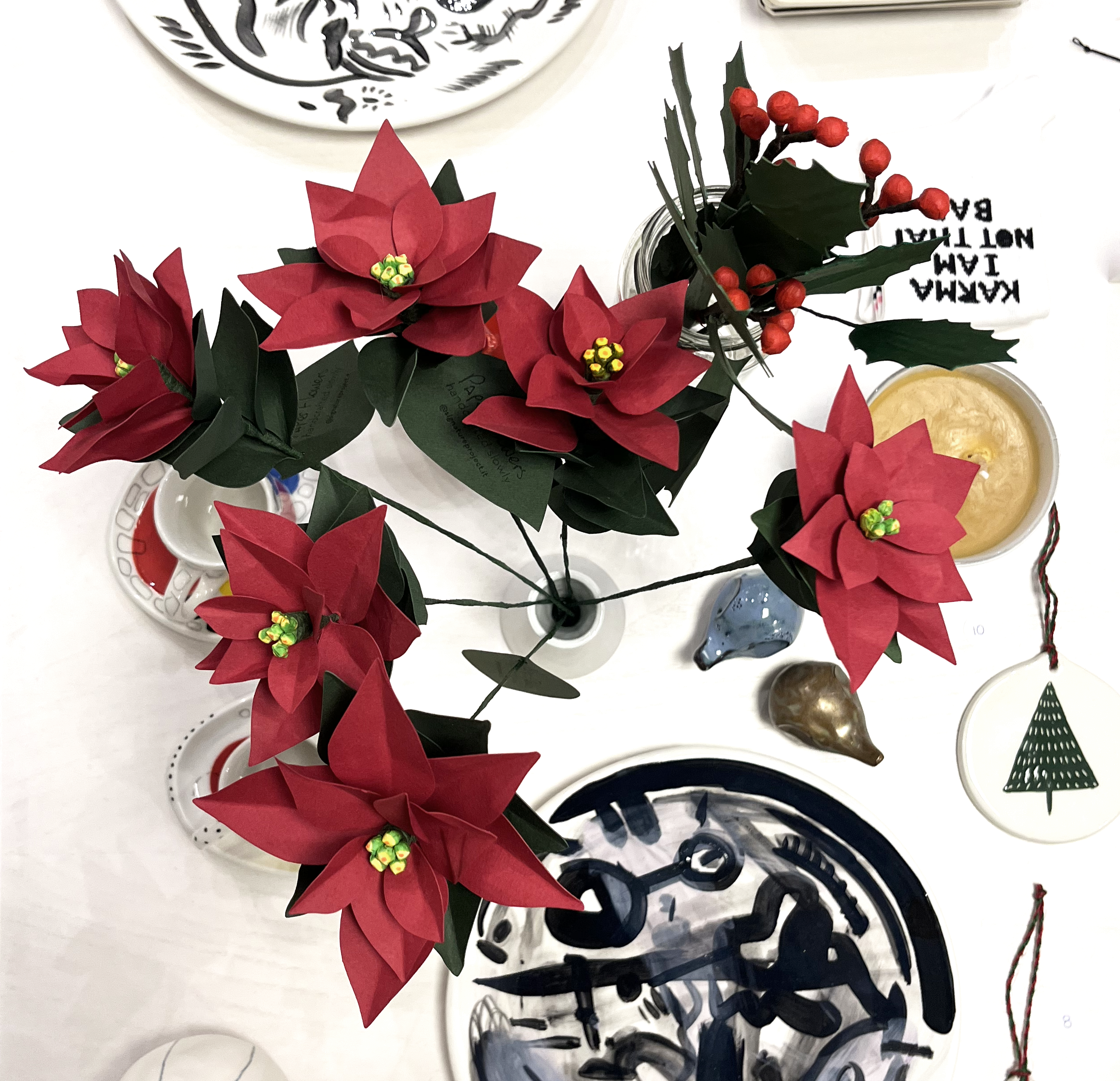 Paper flowers . poinsettia - Image 6